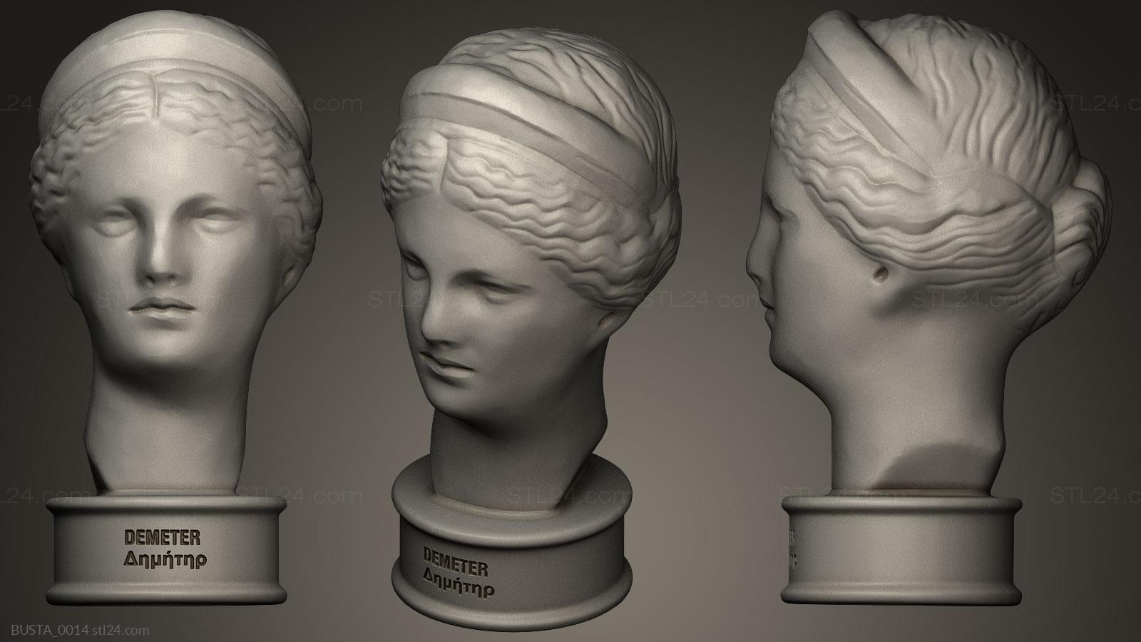 Бюсты и головы античные и исторические (Деметра, BUSTA_0014) 3D модель для ЧПУ станка